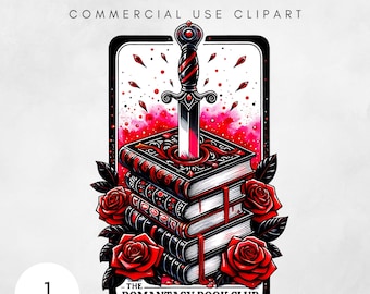 Romantasy Book club png, Tarot Card Books png, bookish png, fantasy book tarot, reading png, romance book png, Book Lover Sublimation Design