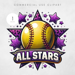 All Stars Softball Png Design Softball Team Sublimation Png Sport Png Girls Softball png Game day png Softball PNG Softball Graphics for DIY