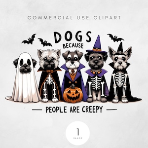 Dogs Because People Are Creepy PNG Funny Trendy Cute Spooky Vintage Retro Halloween Dog Mom Ghost Halloween digital art for pet enthusiasts