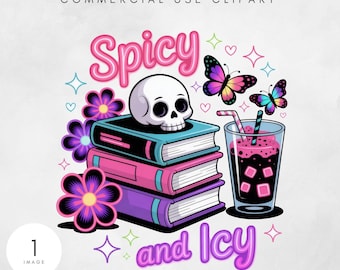 I Like My Books Spicy and My Coffee Png, Booktok Funny Digital Download PNG, Bookish Sublimation Design, Coffee Book PNG, Spicy Book Png