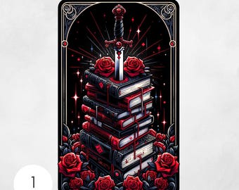 Book Trope Tarot PNG, Printable Stickers for Romance Readers, Cute Designs, Digital Download for Book Lovers Dark Romance Fantasy Book PNG