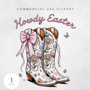 Howdy Easter Png Western Easter Bunny Cowboy Boots Happy Easter Funny Retro Shirt Digital Download Sublimation Design Easter Day Graphic