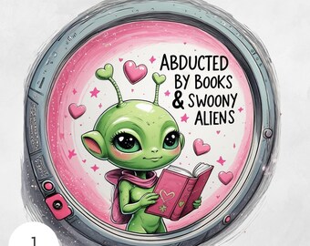 Alien Book PNG Unique Sci-Fi Clipart Digital Art for Book Lovers Creative PNG Designs Booktok Bookstagram Digital Sticker Sublimation File