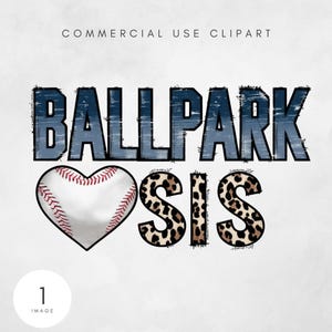Ballpark Sis PNG, lustige Sibling Baseball Sublimationsdatei Digital Design Instant Download, druckbare Kunst Leopard Herz Baseball Bruder PNG