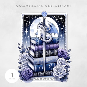 Tarot de tropos literarios PNG, pegatinas imprimibles para lectores de novelas románticas, diseños adorables, descarga digital para amantes de los libros. Libro de fantasía romántica oscura PNG.