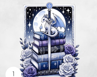 Book Trope Tarot PNG, Printable Stickers for Romance Readers, Cute Designs, Digital Download for Book Lovers Dark Romance Fantasy Book PNG