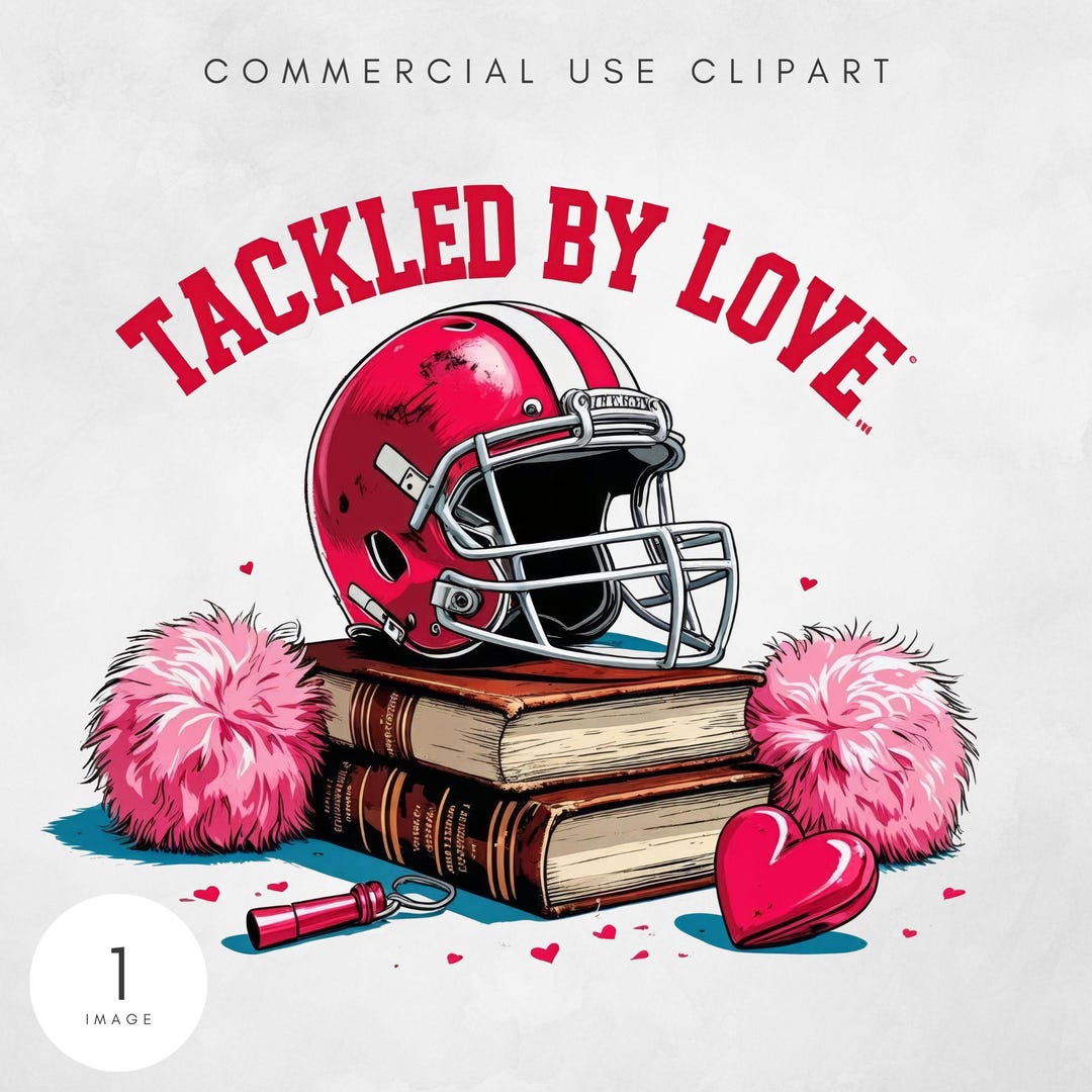 Football Romance Book Club PNG Cute Digital Bookish Clipart for