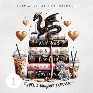 Design livresque PNG bien lu et contenant de la caféine pour les amateurs de café, cadeau de sublimation pour les lecteurs, fichier graphique de pile de livres fantastiques en téléchargement numérique