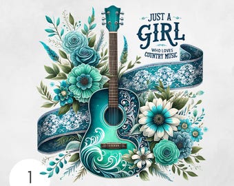 Solo una chica que ama la música country, Southern Png, Country Png, Sublimación de música country, Sublimación de lazo, Diseño de camiseta, Sudadera Png