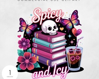 I Like My Books Spicy and My Coffee Png, Booktok Funny Digital Download PNG, Bookish Sublimation Design, Coffee Book PNG, Spicy Book Png