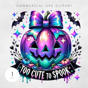 Halloween Neon Png Zu süß zum Spook Png Helles Lila Kokette Bogen Retro Halloween Png Kürbis Png Rock N Roll Vibe Spaß Halloween Design