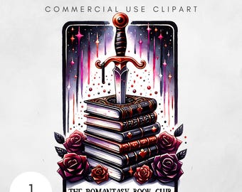 Romantasy Book club png, Tarot Card Books png, bookish png, fantasy book tarot, reading png, romance book png, Book Lover Sublimation Design