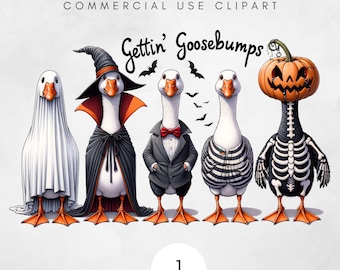 Halloween Goose PNG SVG, Funny Goose Sublimation Design, Spooky Pumpkin Ghost Art, Digital Download for Fall Decor