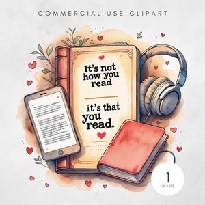 Audiobook Girlie PNG, Trendy Bookish Designs, Cute Stickers for Readers, Aesthetic PNG for Book Lovers E-Reader Sublimation File Book Reader
