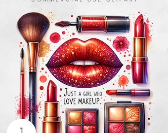Just a Girl Who Loves Makeup PNG, Make Up Artist Png, Lipstick Png Shirt Design, Makeup Bag Sublimation Design Clipart Digital Download