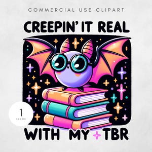 Halloween Cute Spooky Bat PNG Funny Book TBR spooky Bat png funny halloween Bat png Sublimation design Cute Ghost Bat Retro Download