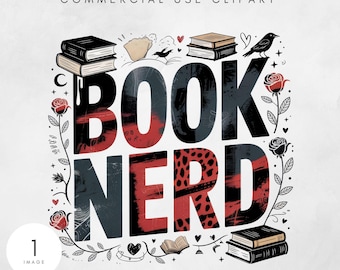 PNG de nerd de libros, diseño digital de sublimación para amantes de los libros, estilo retro y moderno, PNG de moda para bibliotecarios de Booktok. Descarga digital.