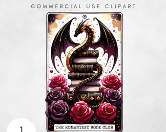 Romantasy Book club png, Tarot Card Books png, bookish png, fantasy book tarot, reading png, romance book png, Book Lover Sublimation Design