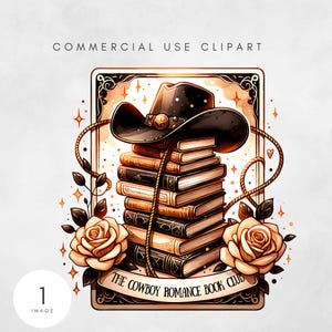 Clube do livro de cowboy png, livros de cartas de tarô png, png literário, tarô de livro ocidental, leitura png, livro de romance png, design de sublimação de amante de livros