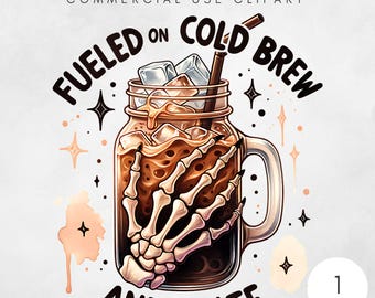 Fueled by Cold Brew and Spite PNG, Witty Mom Gift, Digital Download for Sublimation, Funny Parenting Design, Coffee lovers Design