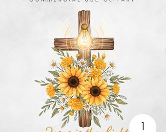 Jesus is the Light Png, Floral Christian Shirt Sublimation Design, Motivational Quotes Png, Bible Verse Faith Digital Download