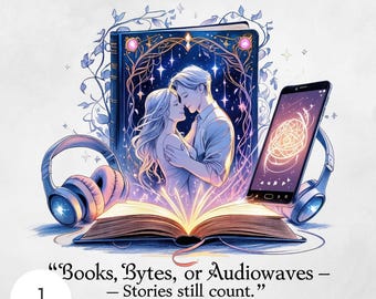 Audiobook E-Reader Book PNG Still Reading Cute Trendy Digital Download for Book Lovers Stickers Aesthetic Designs Booktok Reader Gifts