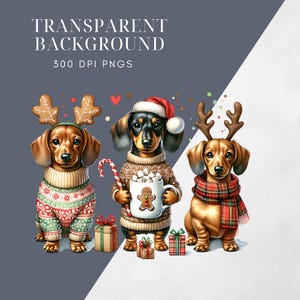Dachshund Christmas PNG, Funny Dog Clipart, Holiday Sublimation Design ...