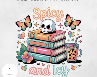 I Like My Books Spicy and My Coffee Png, Booktok Funny Digital Download PNG, Bookish Sublimation Design, Coffee Book PNG, Spicy Book Png