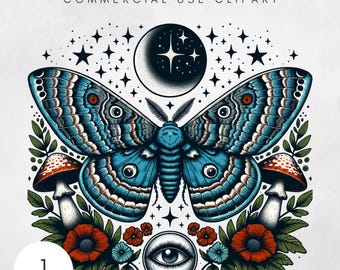Luna Moth PNG Art Enchanting Clipart for Crafts Mystical Moth Designs Luna Moth Tank Top Celestial Cottagecore Celestial Sublimation Graphic