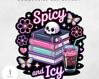 I Like My Books Spicy and My Coffee Png, Booktok Funny Digital Download PNG, Bookish Sublimation Design, Coffee Book PNG, Spicy Book Png