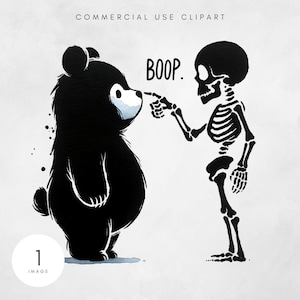 Funny Skeleton Bear Halloween Png Bond Hand Png, Boop Halloween Sublimation Png, Skeleton With Bear Png Cute Halloween Bear Png Tote Graphic