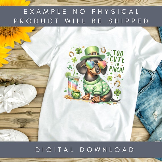 Dachshund Shamrock PNG: St. Patrick's Day Dog Graphic (Digital Download)
