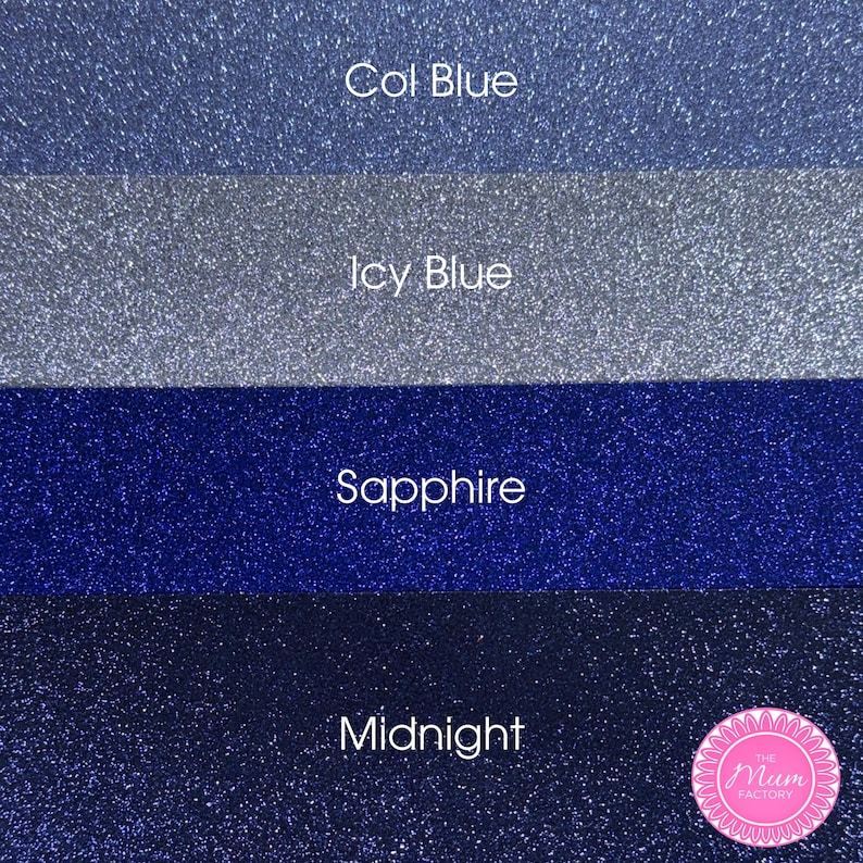 glitter cardstock Light blue, columbia blue, Royal blue and navy blue.