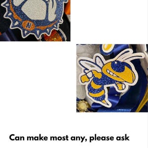 Custom Glitter Mascot Cutout – Homecoming Mum, Graduation Cap Decor image 7