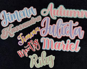 Custom Glitter Cardstock Name Cutout – Personalized Word for Mums, Garters, Party Decorations