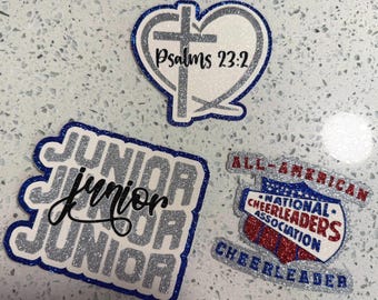 Custom Glitter Homecoming Mum Cutouts – 4 inch Personalized Spirit Décor