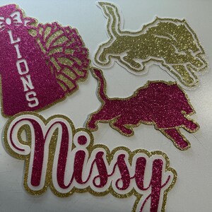 Custom Glitter Mascot Cutout – Homecoming Mum, Graduation Cap Decor image 8