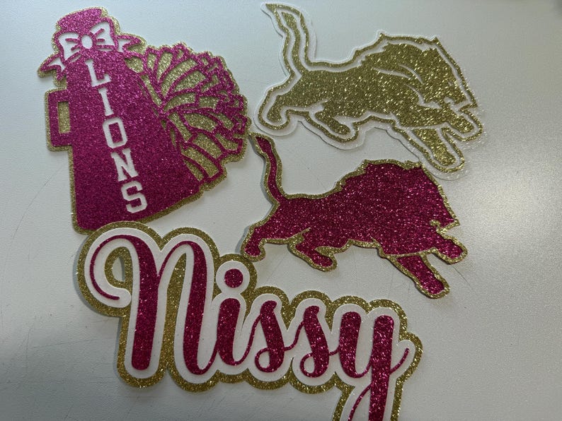 Custom Glitter Mascot Cutout – Homecoming Mum, Graduation Cap Decor image 8