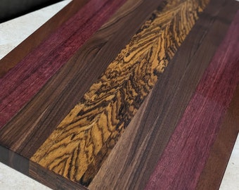 Large Handcrafted Reversible Edge Grain Exotic Wooden Cutting Board