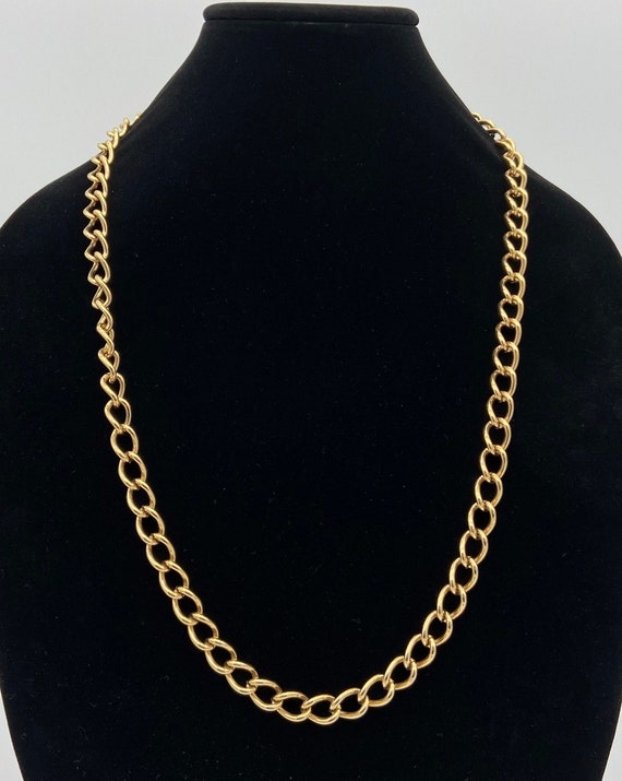 Vintage Monet Gold Tone Chain Necklace  | Curb Ch… - image 1