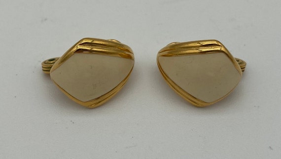 Monet Classic Diamond Shaped Clip On Earrings wit… - image 4