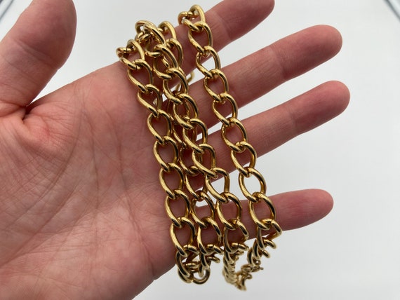 Vintage Monet Gold Tone Chain Necklace  | Curb Ch… - image 4