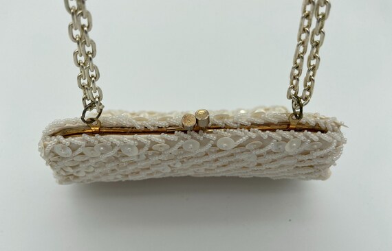 Vintage Sequin Handbag or Purse | Gold Tone Chain… - image 6