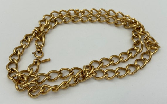 Vintage Monet Gold Tone Chain Necklace  | Curb Ch… - image 2