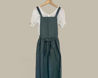 Apron Dress with pockets I Cross Back Apron I Kitchen Apron for women I For Gardening, Cooking, Baking, Art