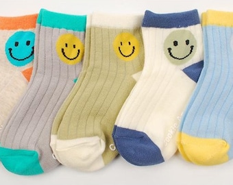Cute Smiley Kids Socks 4-6 years old I Colorful Socks I Fun Kids Socks for Gift