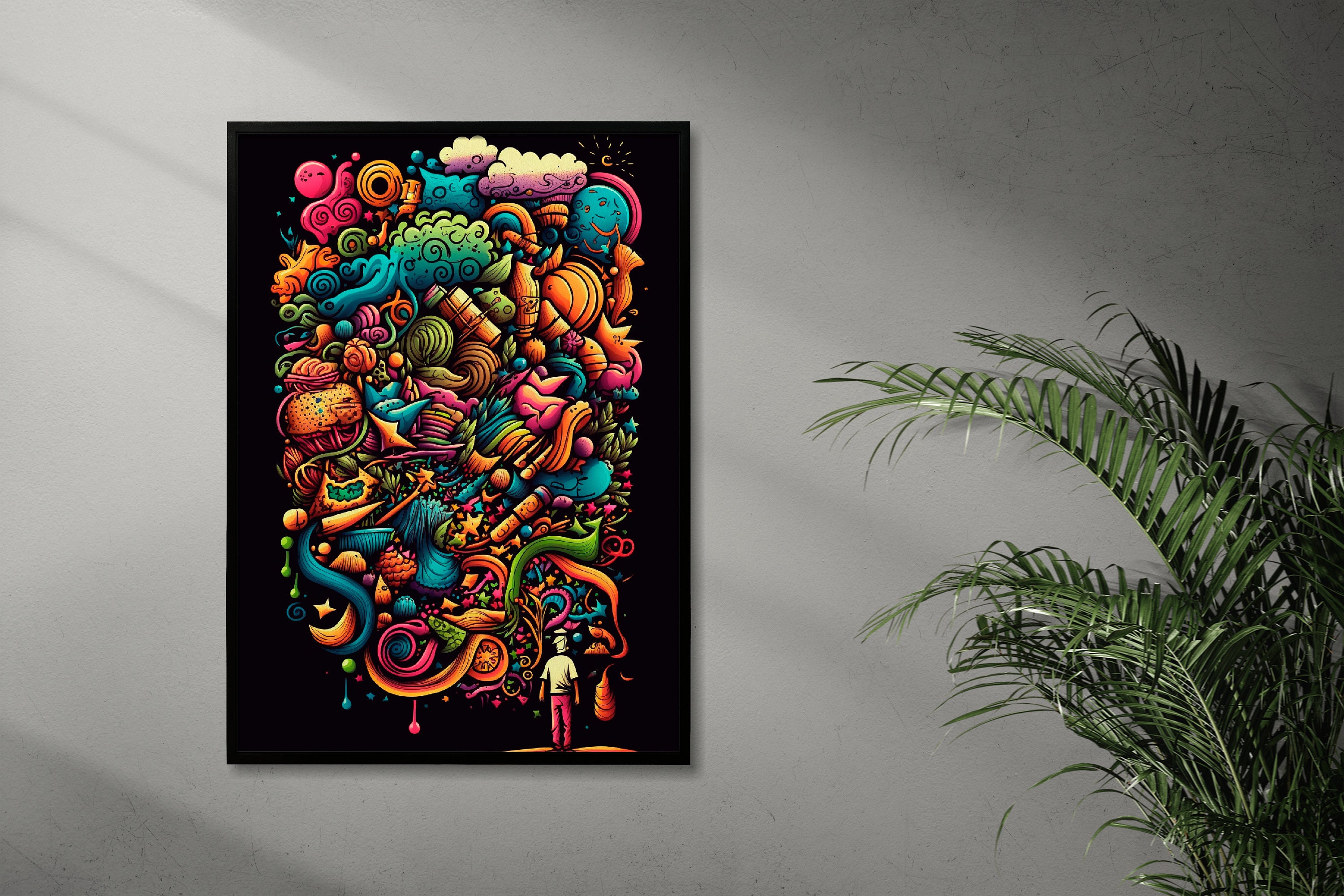 Doodle Art Funky Printable Doodle Drawing Quirky Art - Etsy