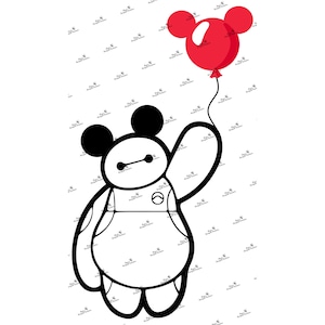 Baymax mit Micky Ballon PNG | SVG Digital