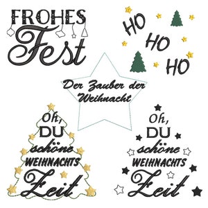 Embroidery file Christmas sayings set 10x10 15x15