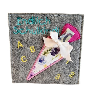 Estuche para dinero con archivo de bordado Tarjeta de inscripción escolar